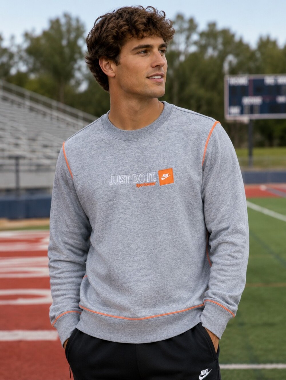 Nike Sweatshirt With Neon Stitching